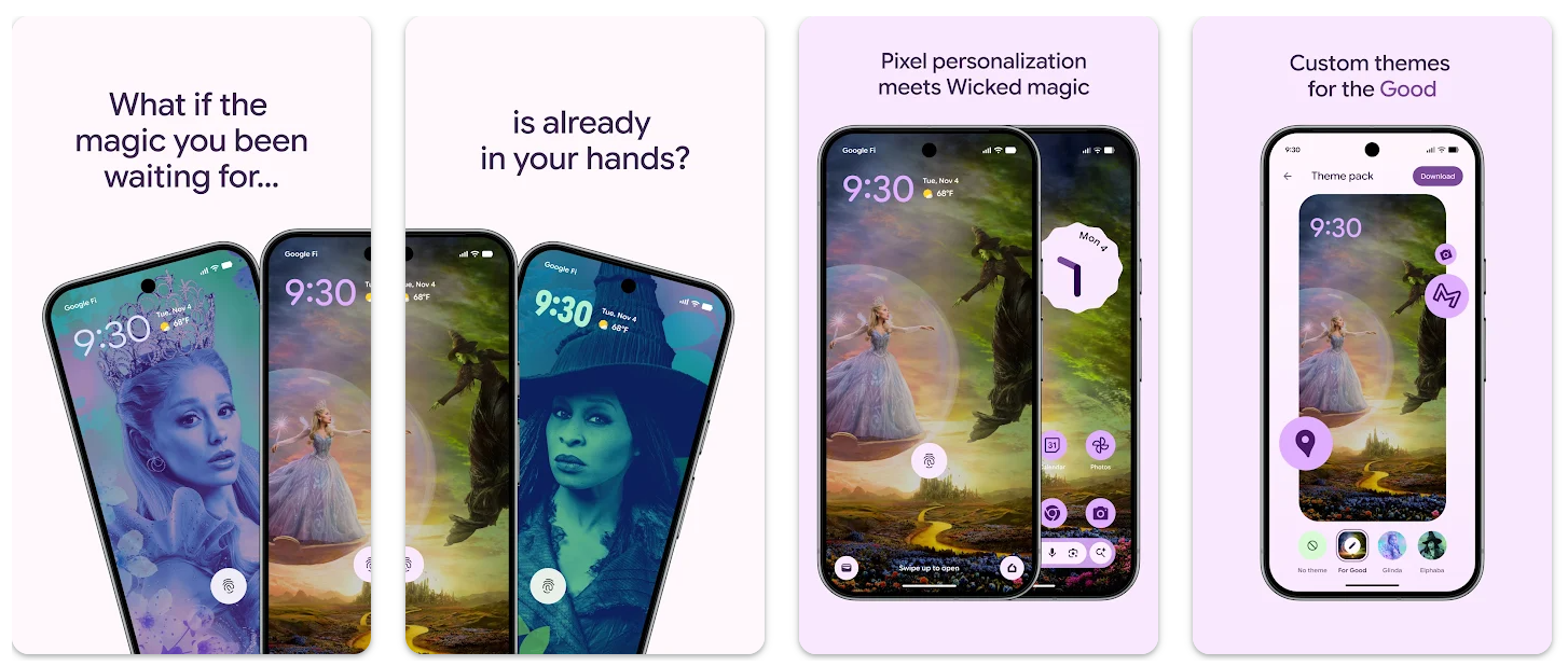 Google julkaisi uuden Teemapaketit-sovelluksen Pixel-mobiililaitteille.1