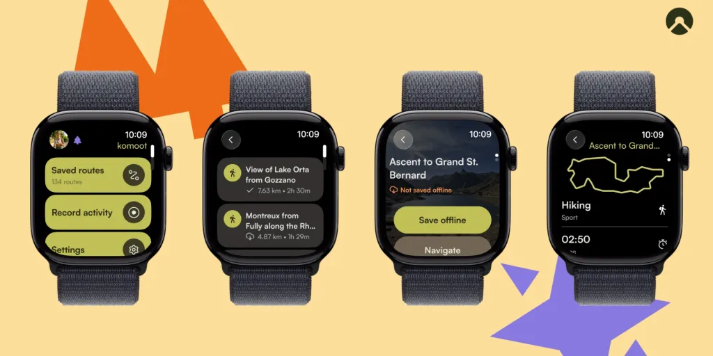 Strava- ja Komoot-sovellukset Apple Watchissa saavat tuen offline-karttareiteille.0