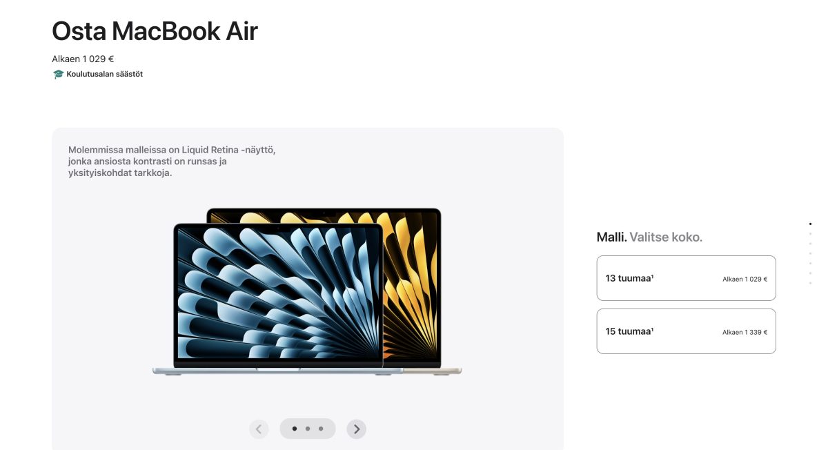 Apple muutti merkittävästi Mac-tietokoneiden hankintaprosessia verkkokaupassaan. 1 Apple muutti merkittävästi Mac-tietokoneiden hankintaprosessia verkkokaupassaan.0