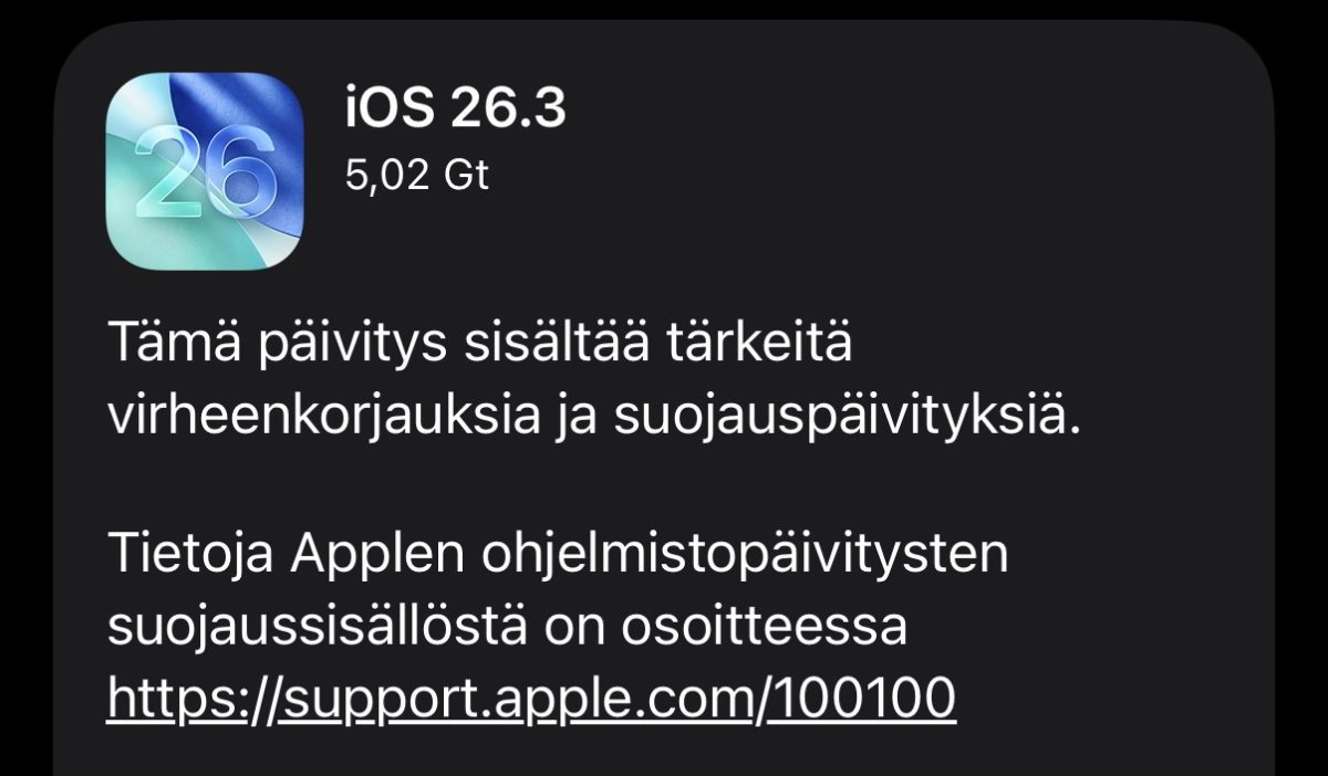 Päivitä Apple-laitteesi välittömästi – uudet versiot korjaavat useita turvallisuusongelmia.0