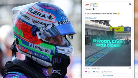 Kimi Antonelli jäljitteli Kimi Räikköstä: sosiaalinen media innostui 2 Kimi Antonelli jäljitteli Kimi Räikköstä: sosiaalinen media innostui 1
