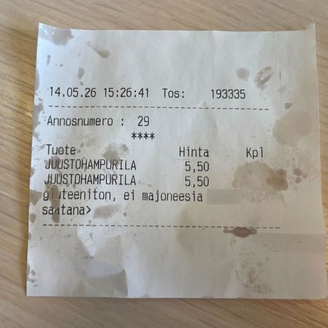 Lotta, 19, sai poikkeuksellisen kuitin Rollsista – ”Ei majoneesia, kiitos” 1