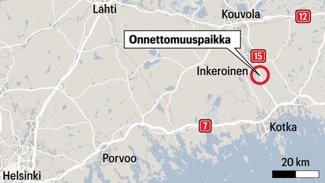 Onnettomuus Kouvolan alueella 1