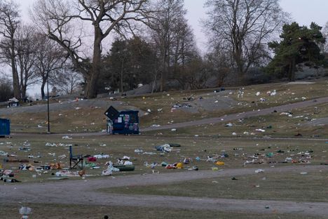 Vapunjuhlijat jättivät Helsingin Kaivopuiston huonoon tilaan 1