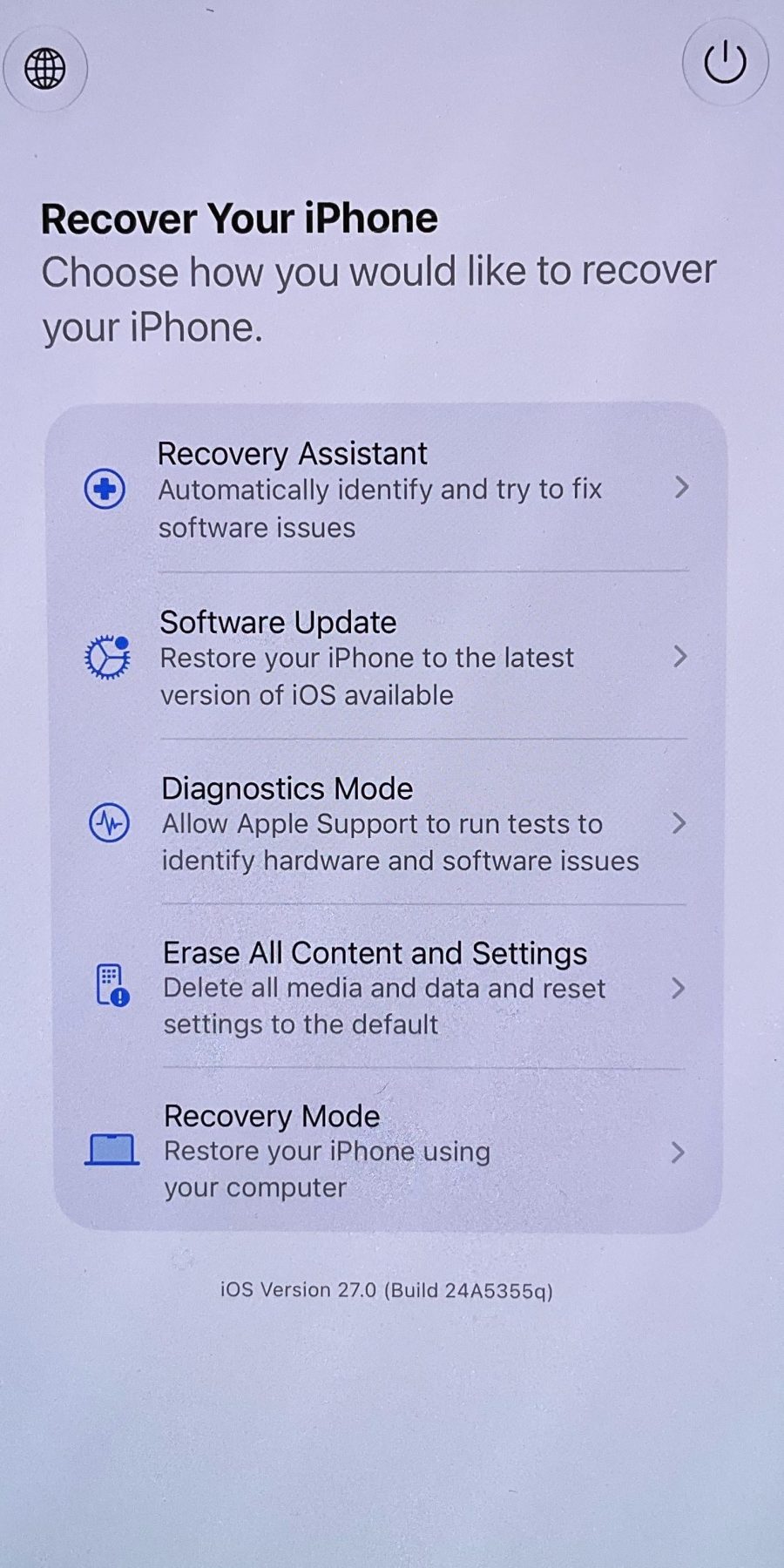iOS 27 esittelee iPhoneen uuden palautusnäkymän – mahdollistaa ohjelmisto-ongelmien ratkaisun ilman tietokonetta. 2 iOS 27 esittelee iPhoneen uuden palautusnäkymän – mahdollistaa ohjelmisto-ongelmien ratkaisun ilman tietokonetta. 1