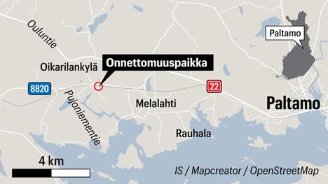 Junan ja henkilöauton kolari Paltamossa 1
