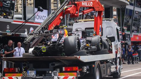 Monacon F1-kilpailu: Isack Hadjar törmäsi esteeseen 1