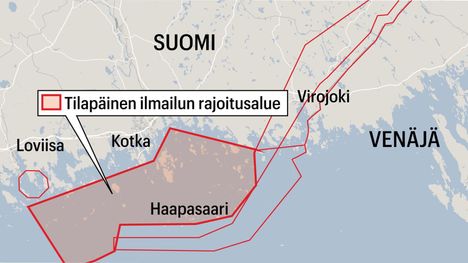 Ilmailua Suomenlahdella rajoitettiin droonitoiminnan vuoksi – rajoitusalueen yksityiskohdat 4 Ilmailua Suomenlahdella rajoitettiin droonitoiminnan vuoksi – rajoitusalueen yksityiskohdat 3