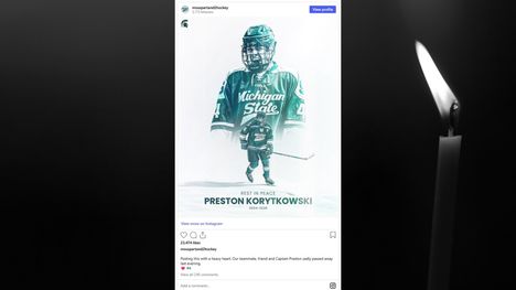 22-vuotias yhdysvaltalainen jääkiekkoilija Preston Korytkowski kuoli auto-onnettomuudessa 1
