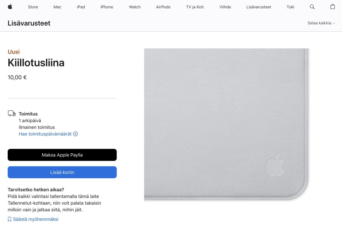 Apple toi myyntiin uuden kiillotusliinan – selvästi aiempaa halvempi 1