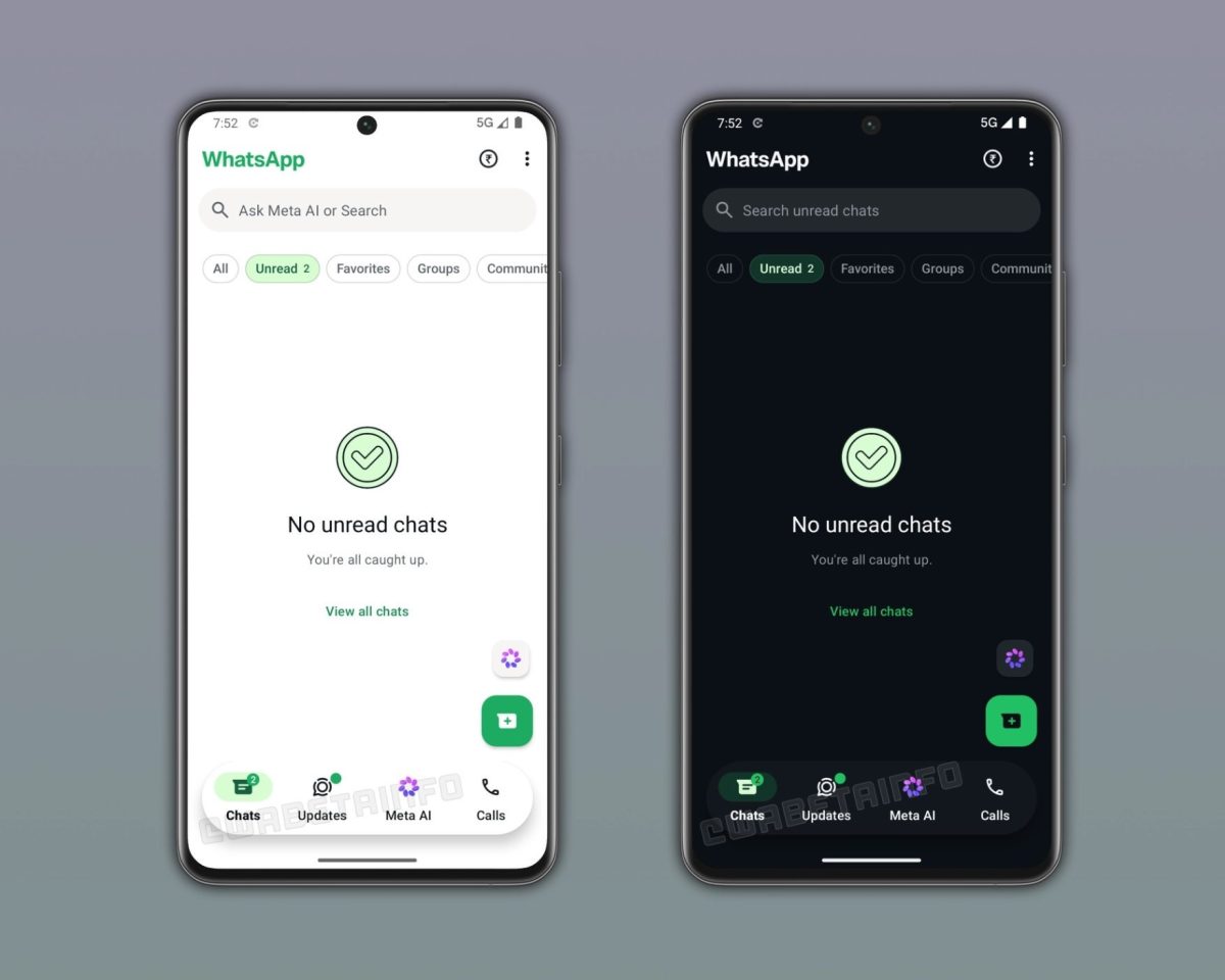 WhatsAppin Android-sovellus saa uuden navigaatiopalkin ja Meta AI -välilehden 1