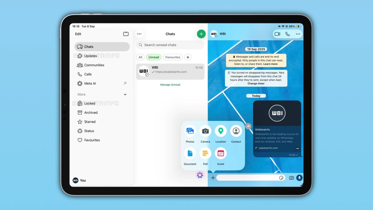 WhatsAppin iPad-sovellukseen tulossa merkittävä uudistus 2 WhatsAppin iPad-sovellukseen tulossa merkittävä uudistus 1