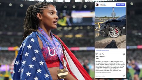 Yleisurheilun olympiavoittaja Tara Davis-Woodhall kolaroi – joutui pahan aivotärähdyksen 1