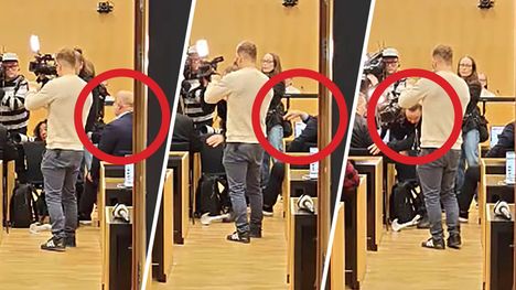 Kari Uoti tönäisi IS:n kuvaajaa oikeussalissa Espoossa 1
