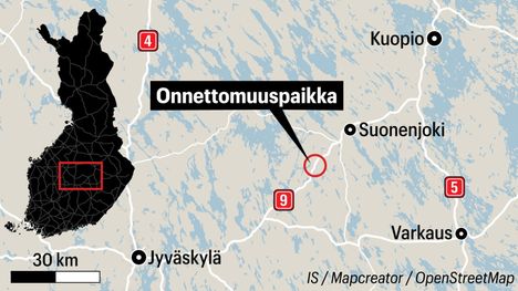 Nokkakolari Valtatie 9:llä – yksi kuoli, kolme loukkaantui 2 Nokkakolari Valtatie 9:llä – yksi kuoli, kolme loukkaantui 1